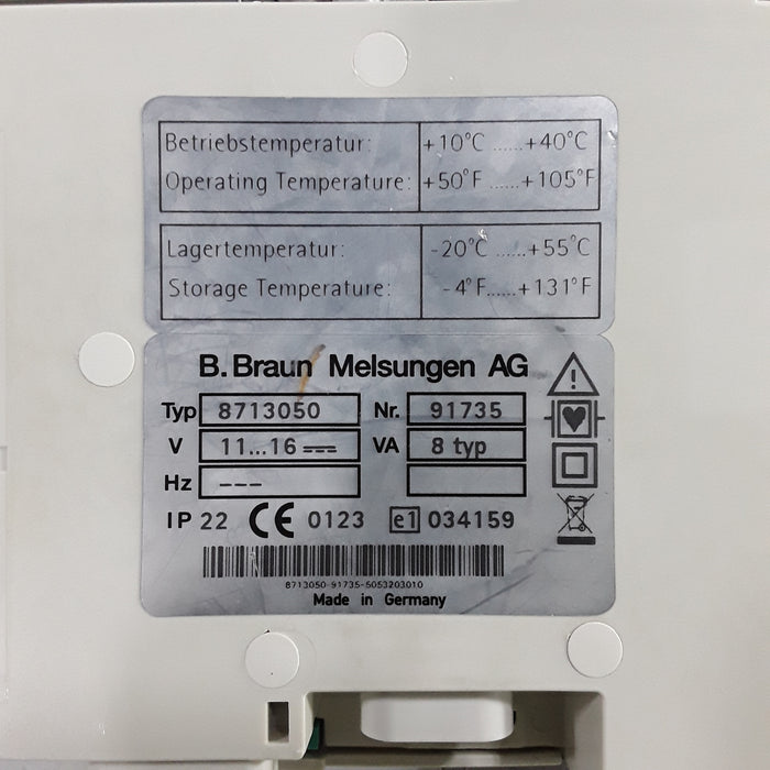 B. Braun Infusomat Space w/Pole Clamp & AC Adapter Infusion Pump