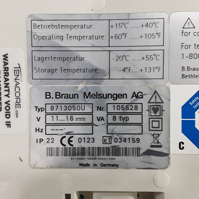 B. Braun Infusomat Space w/Pole Clamp & AC Adapter Infusion Pump