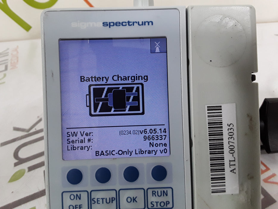 Baxter Sigma Spectrum 6.05.14 with B/G Battery Infusion Pump