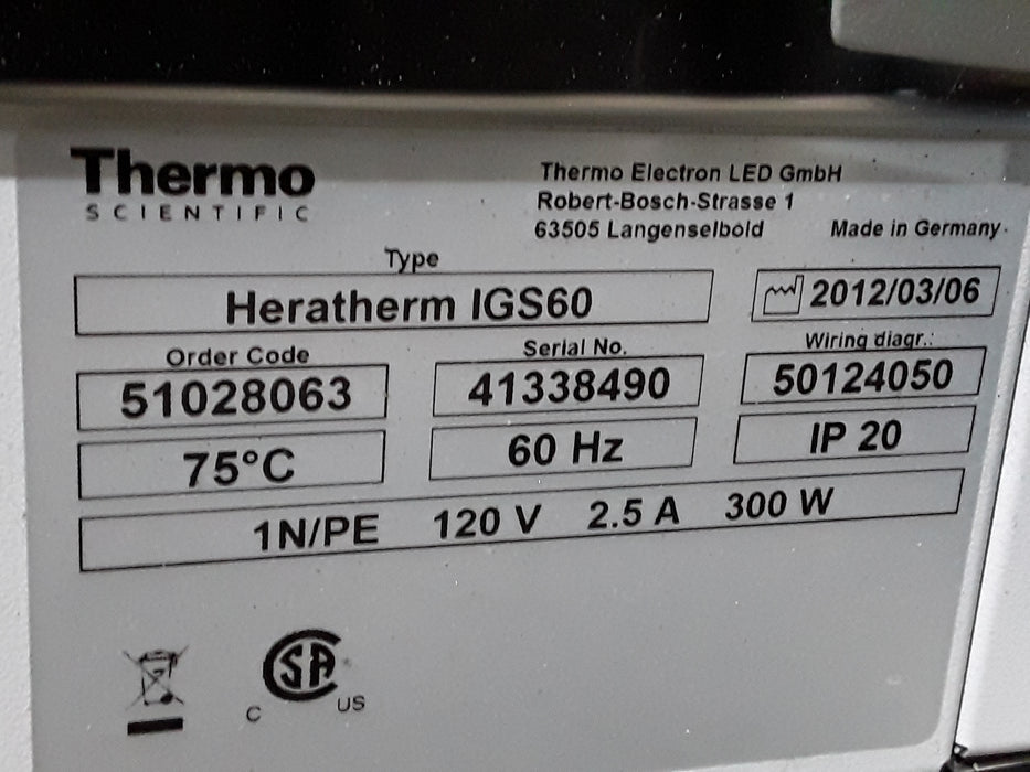 Thermo Scientific Heratherm IGS60 Incubator