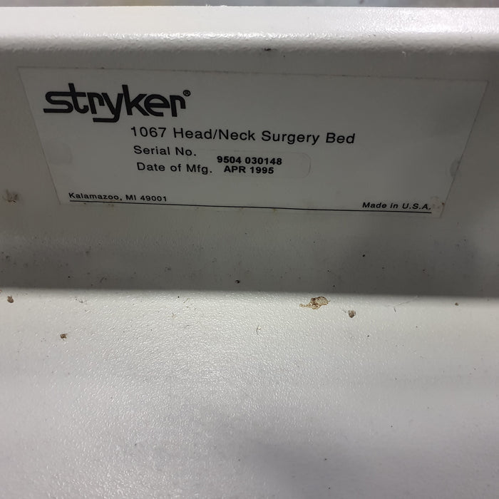 Stryker 1067 Head/Neck surgery stretcher