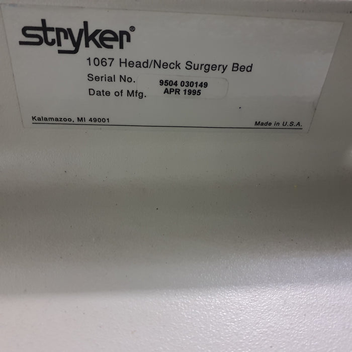 Stryker 1067 Head/Neck surgery stretcher