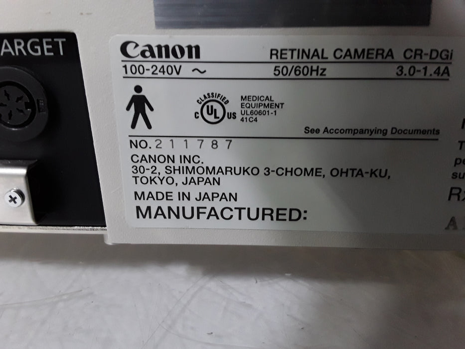 Canon USA CR-DGi Non Mydriatic Retinal Camera