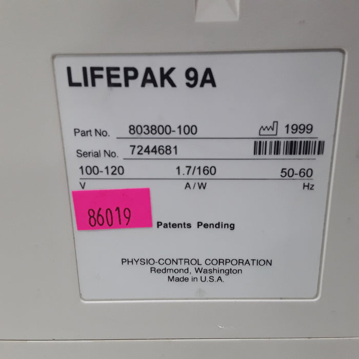 Physio-Control LifePak 9A Cardiac Monitor Defibrillator