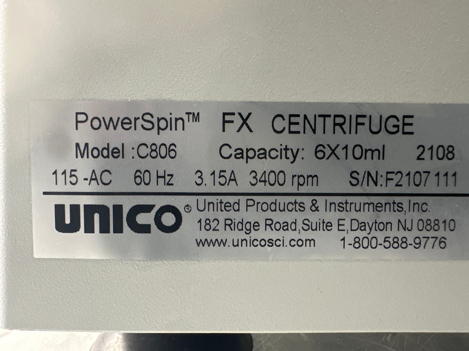 Unico PowerSpin FX Centrifuge