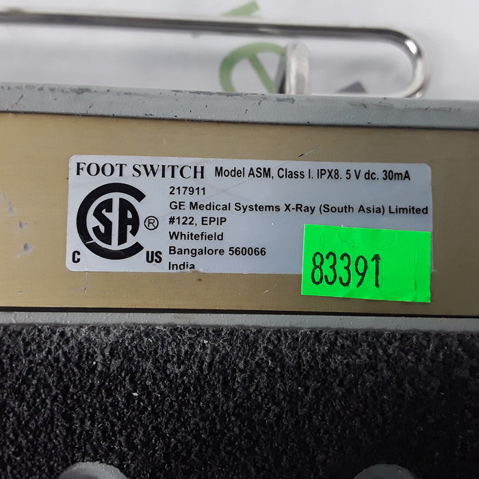 GE Healthcare ASM Class 1 IPX8 C-Arm Footswitch