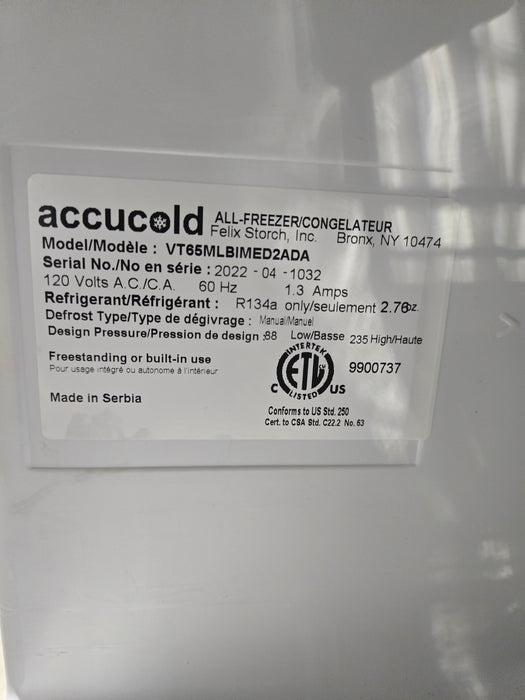 Accucold All-Freezer Wide Built-In All-Freezer