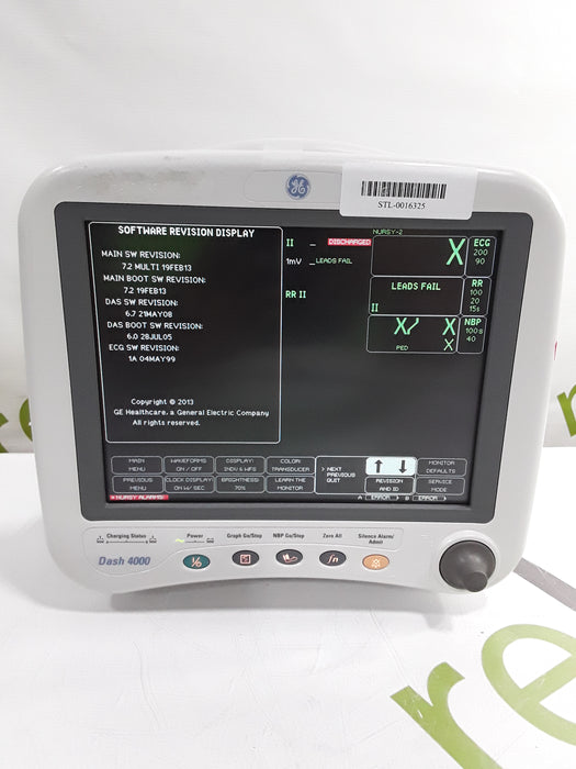 GE Healthcare Dash 4000 - GE/Nellcor SpO2 Patient Monitor
