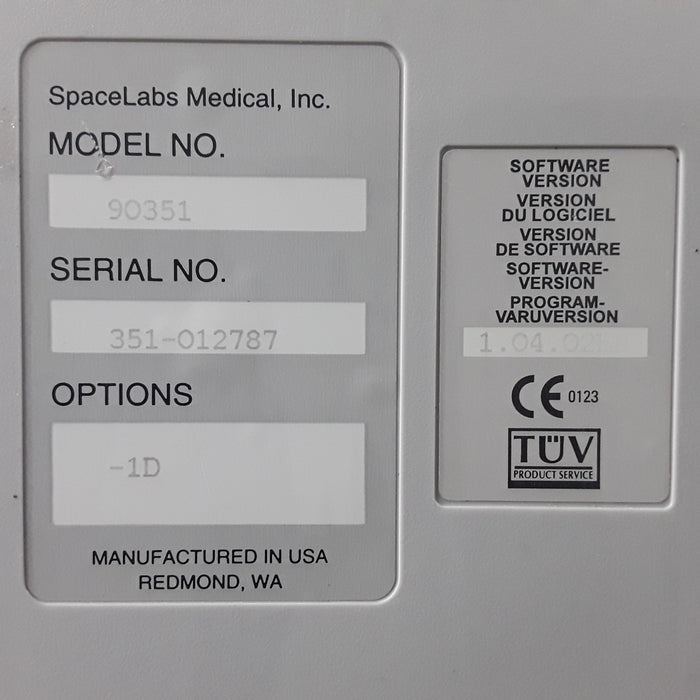 Spacelabs Healthcare Model 90309 Patient Monitor
