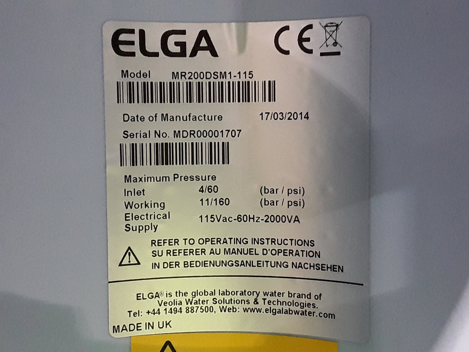 Elga Medica R200 Water Purification System