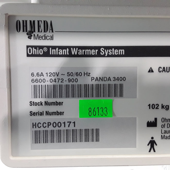 Ohmeda Medical Ohio Model 3400 Infant Warmer
