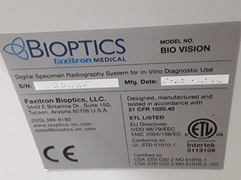 Faxitron Bioptics, LLC BioVision Digital Biopsy System