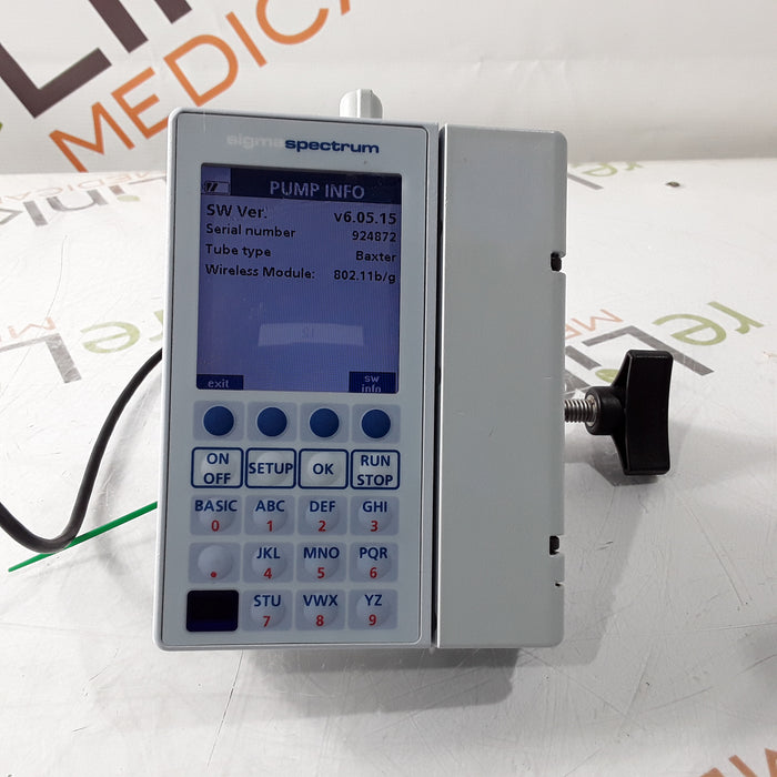 Baxter Sigma Spectrum 6.05.15 with B/G Battery Infusion Pump