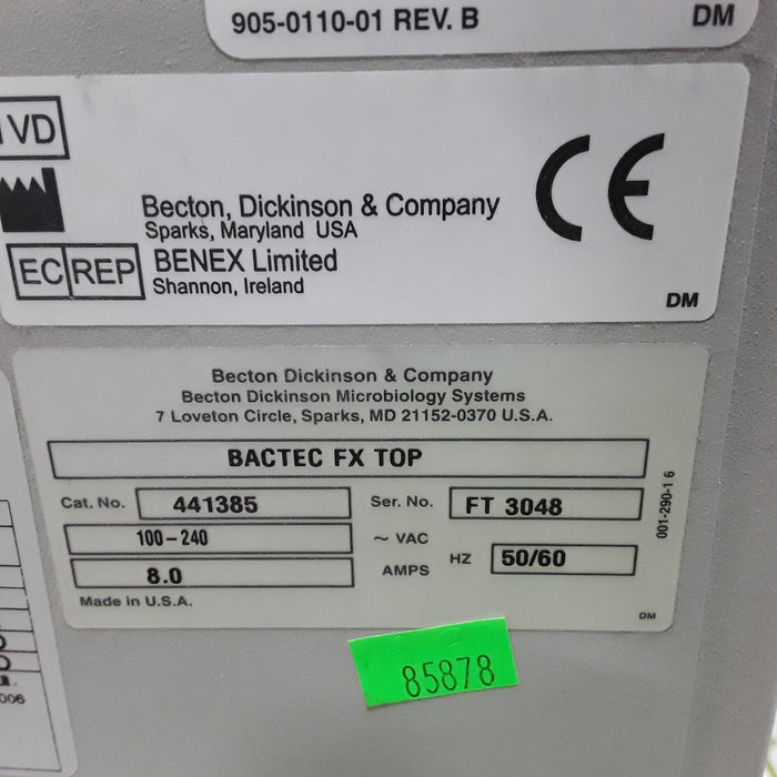 Becton Dickinson Bactec FX Blood Culture System