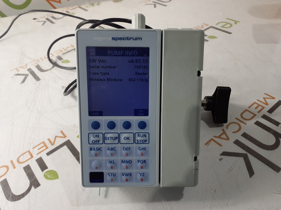 Baxter Sigma Spectrum 6.05.15 with B/G Battery Infusion Pump