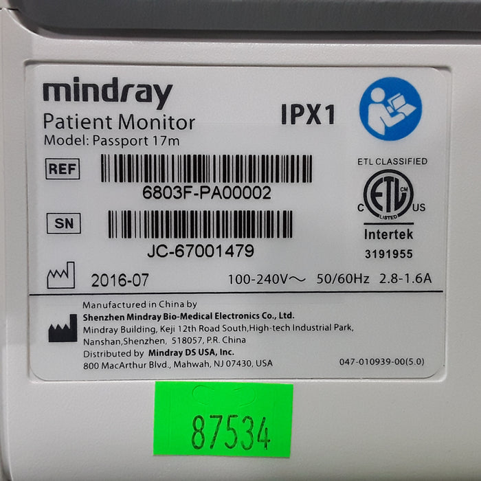 Mindray A5 Anesthesia System