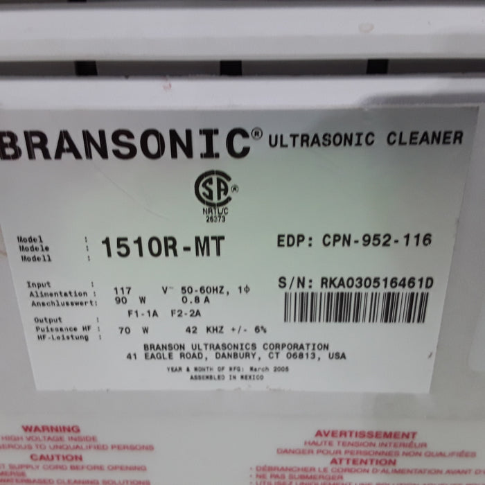 Branson Ultrasonics 1510R-MT Bransonic Ultrasonic Cleaner