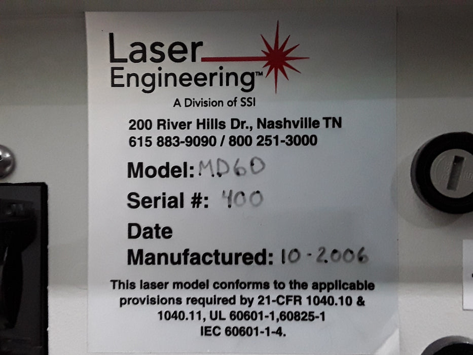 Laser Engineering Ultra MD 60L CO2 & HeNe Laser