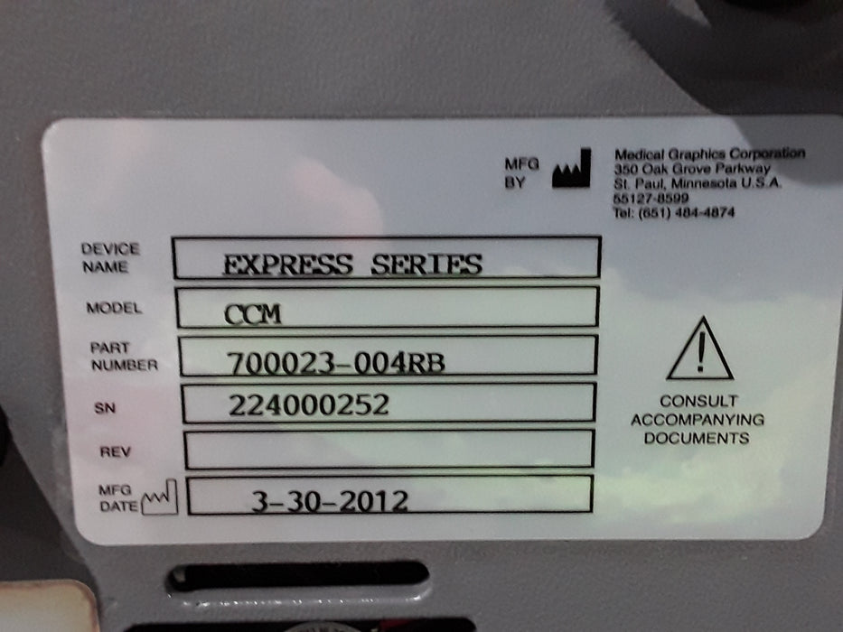 MedGraphics CCM Express Cardiorespiratory Diagnostic Systems