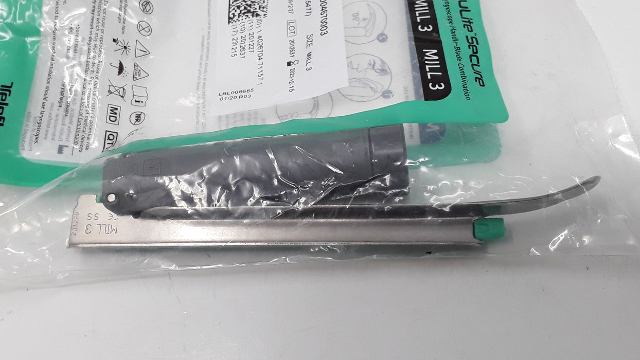 Rusch 004670003 MILL 3 Trulite Secure Laryngoscope Handle Blade Combo Set