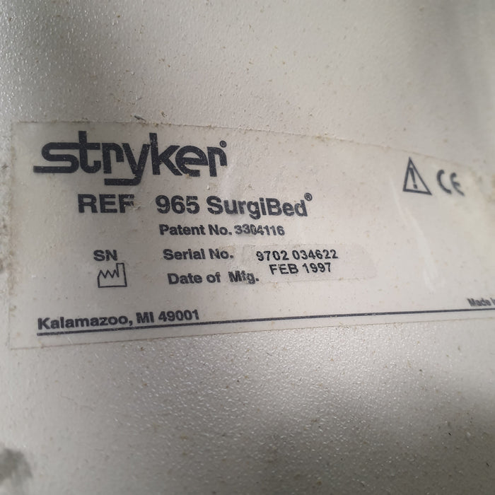 Stryker 965 Wedge Turning Frame Surgery Stretcher