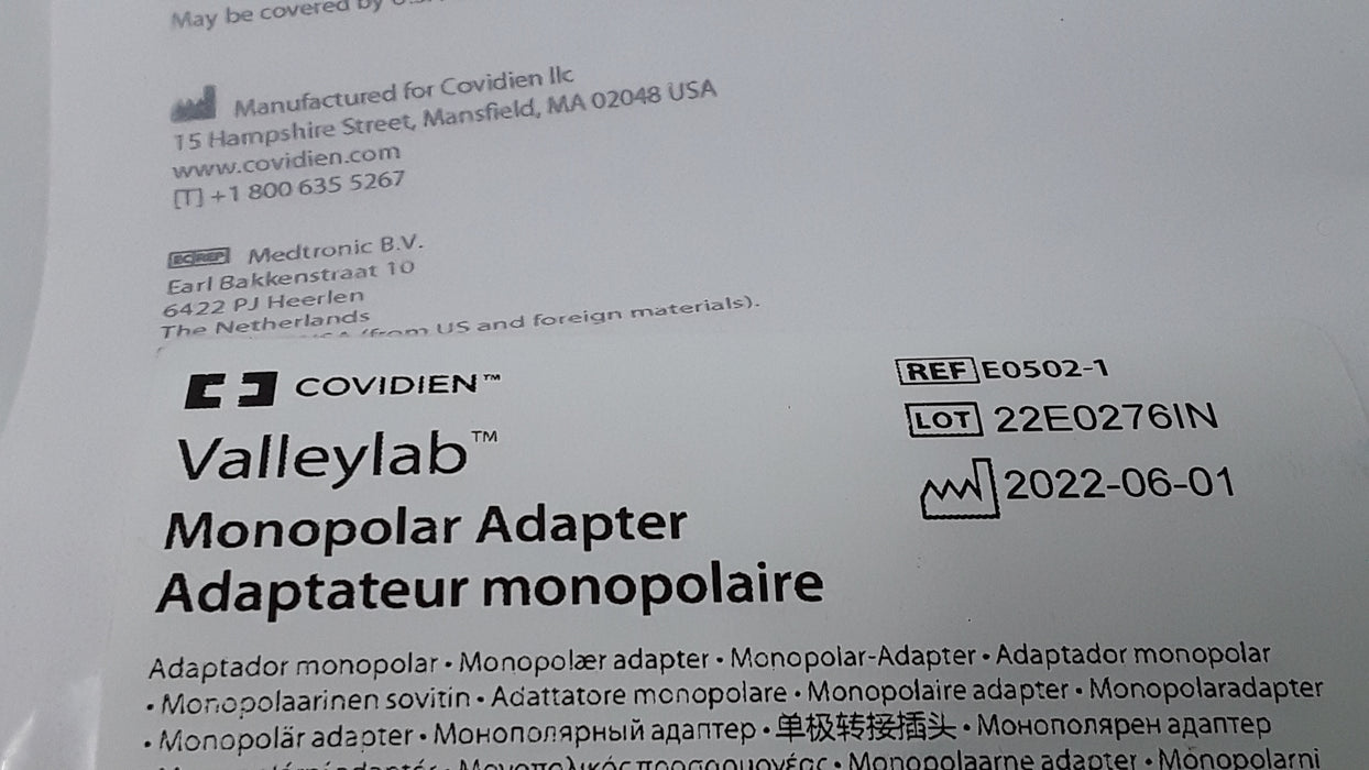 Covidien E0502-1 Valleylab Monopolar Adapter