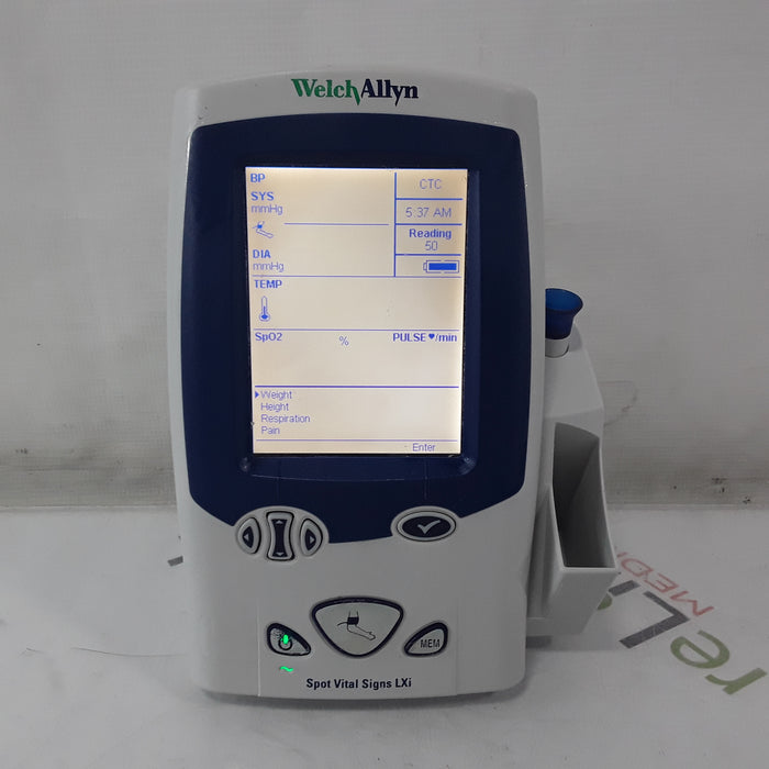 Welch Allyn Spot LXi - NIBP, SureTemp Plus, Nellcor SpO2 Vital Signs Monitor