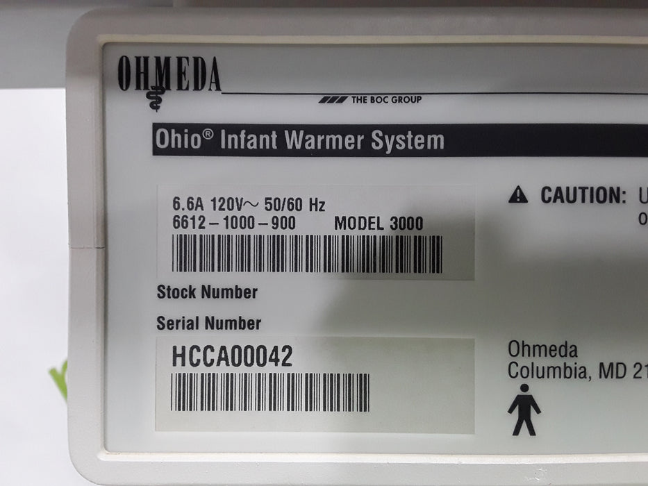 Ohmeda Medical Ohio Model 3000 Infant Warmer
