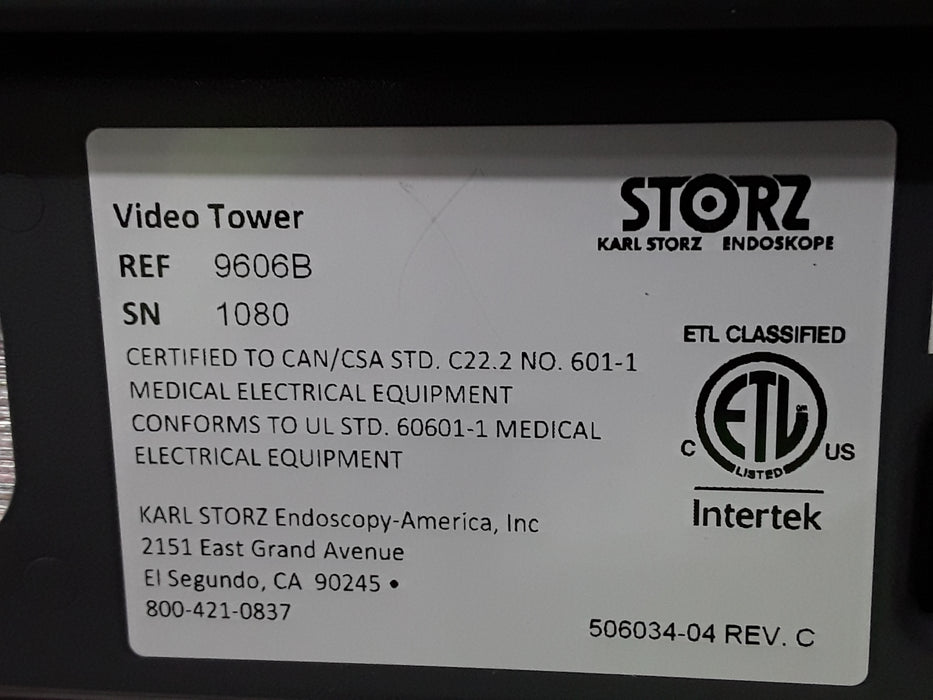 Karl Storz 9606B Video Tower Cart