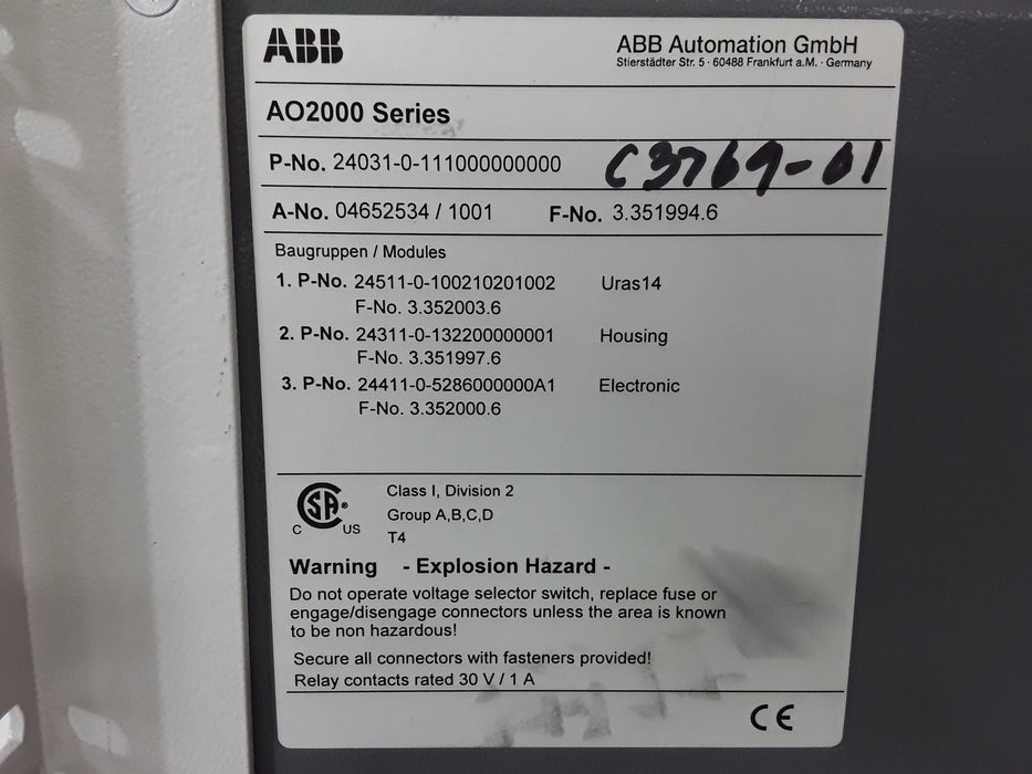 ABB AO2000 Series Gas Analyzer
