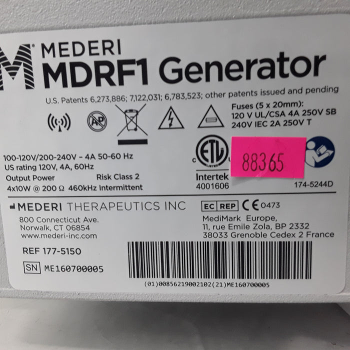 Mederi Therapeutics Inc. 177-5150 MDRF1 Generator