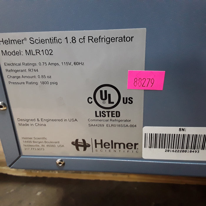 Helmer Inc MLR102 Medical Refrigerator