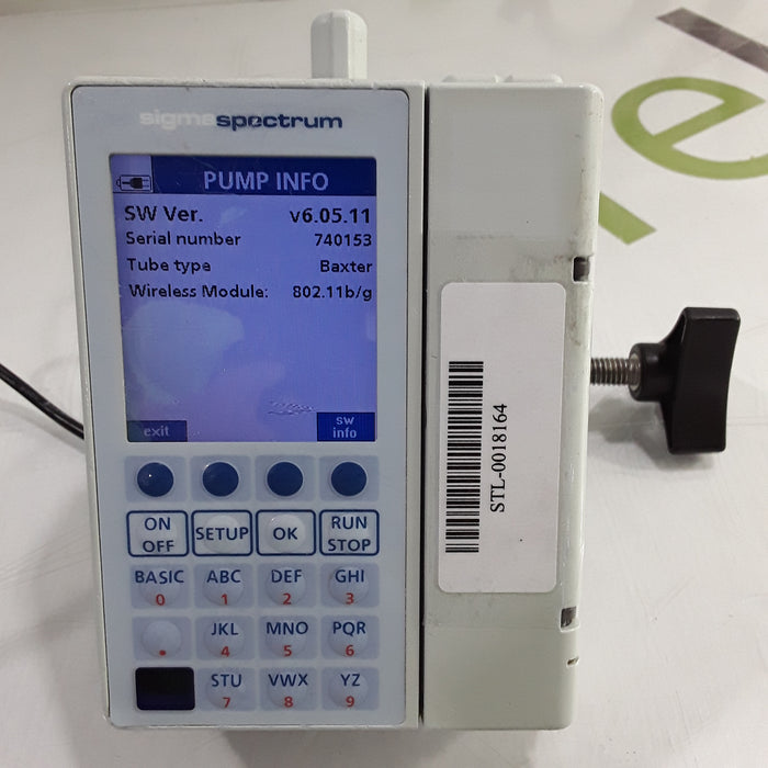 Baxter Sigma Spectrum 6.05.11 with B/G Battery Infusion Pump