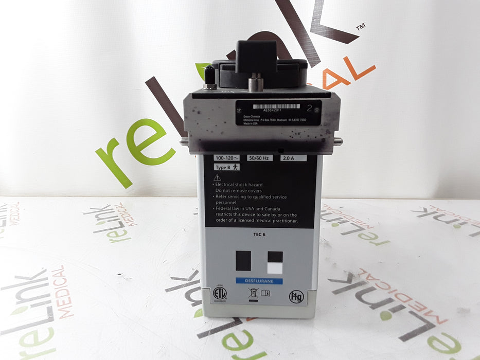 Datex-Ohmeda Tec 6 Plus Desflurane Vaporizer