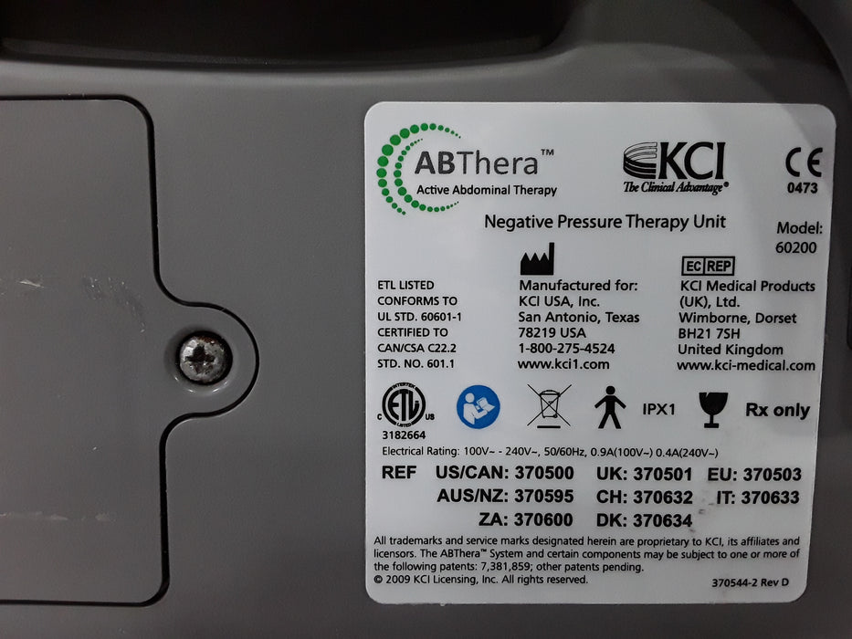 KCI 60200 Negative Pressure Wound Therapy Unit