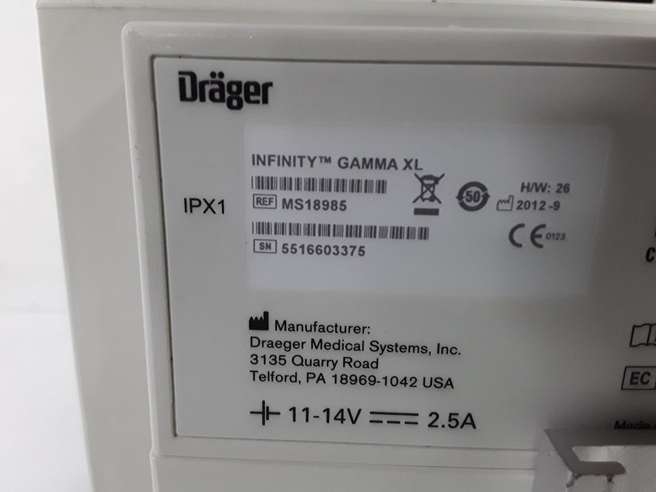 Draeger Medical Infinity Gamma XL Patient Monitor