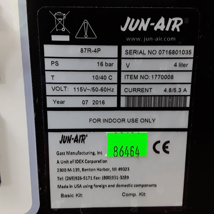 Jun-Air 87R-4P Dental Air Compressor