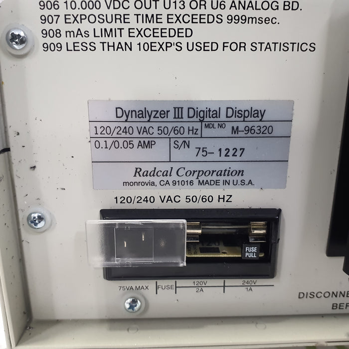 RadCal Dynalyzer III X-Ray Calibration Kit