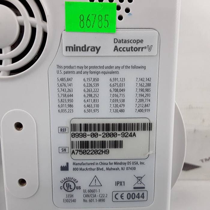 Mindray Datascope Accutorr V Vital Signs Monitor