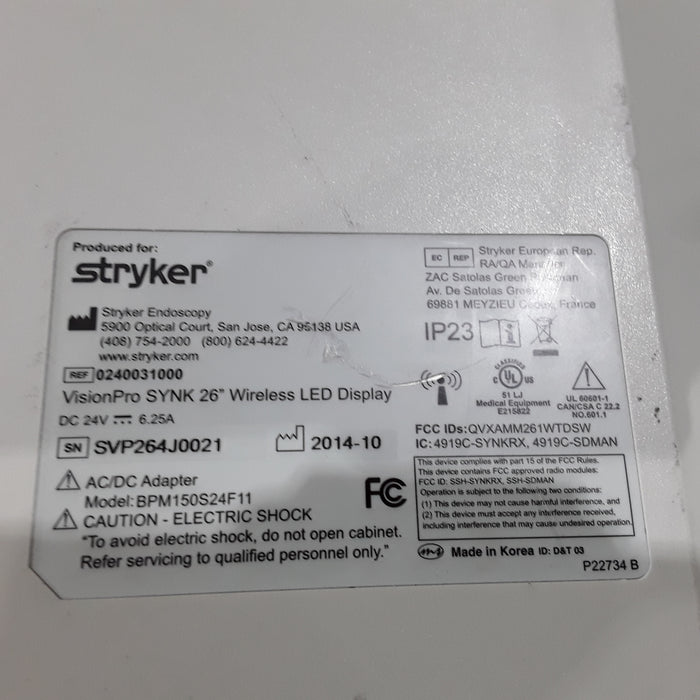 Stryker VisionPro SYNK 26 Wireless LED Display