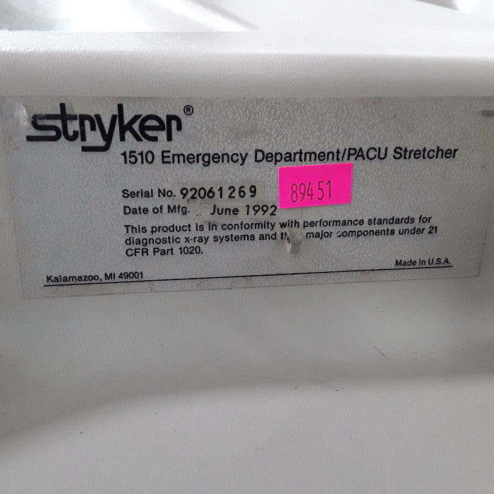 Stryker 1510 Emergency Department/PACU Stretcher