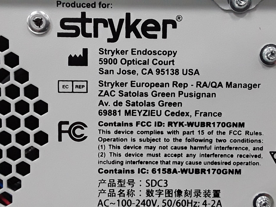 Stryker SDC3 240 060 100 Image Management System