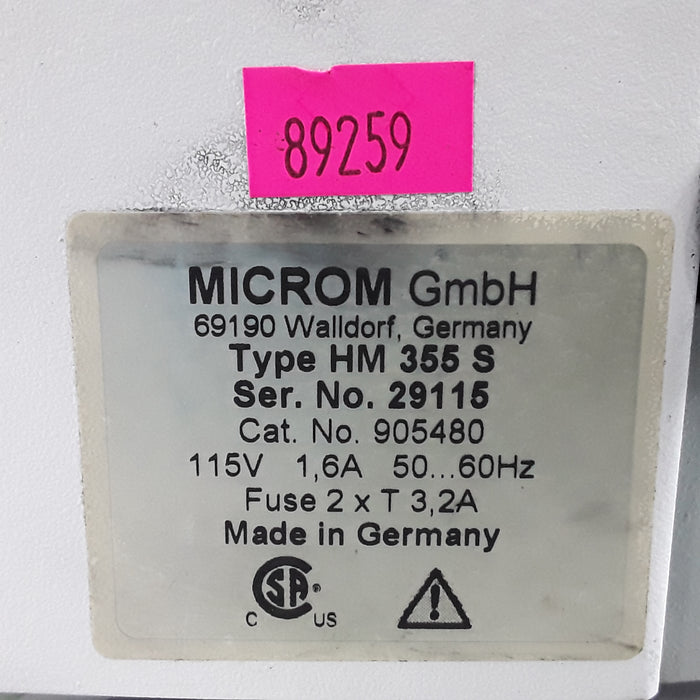 Microm HM 355S Microtome
