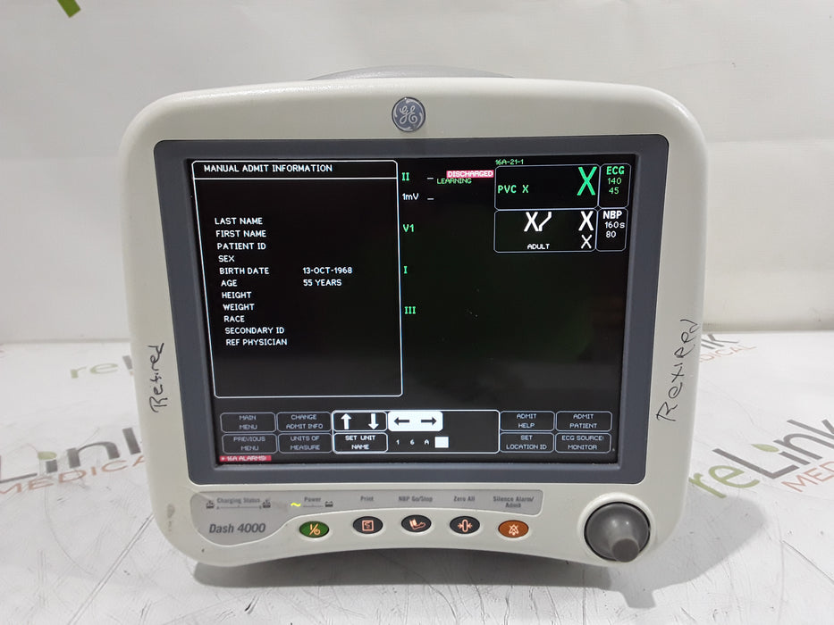 GE Healthcare Dash 4000 - Masimo SpO2 Patient Monitor