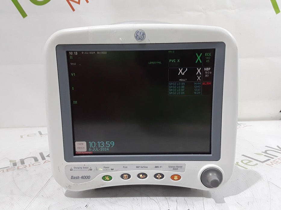 GE Healthcare Dash 4000 - Masimo SpO2 Patient Monitor