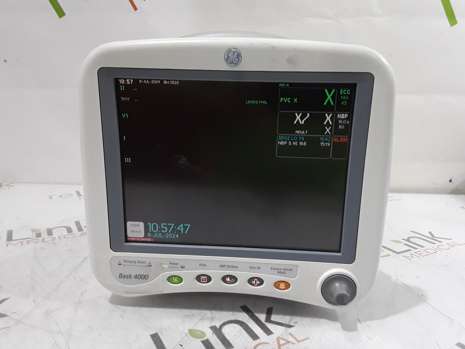 GE Healthcare Dash 4000 - Masimo SpO2 Patient Monitor