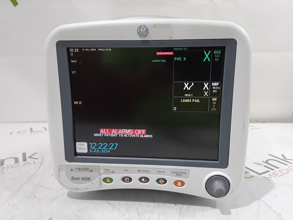 GE Healthcare Dash 4000 - Masimo SpO2 Patient Monitor