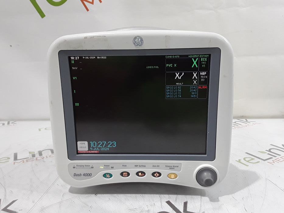 GE Healthcare Dash 4000 - Masimo SpO2 Patient Monitor