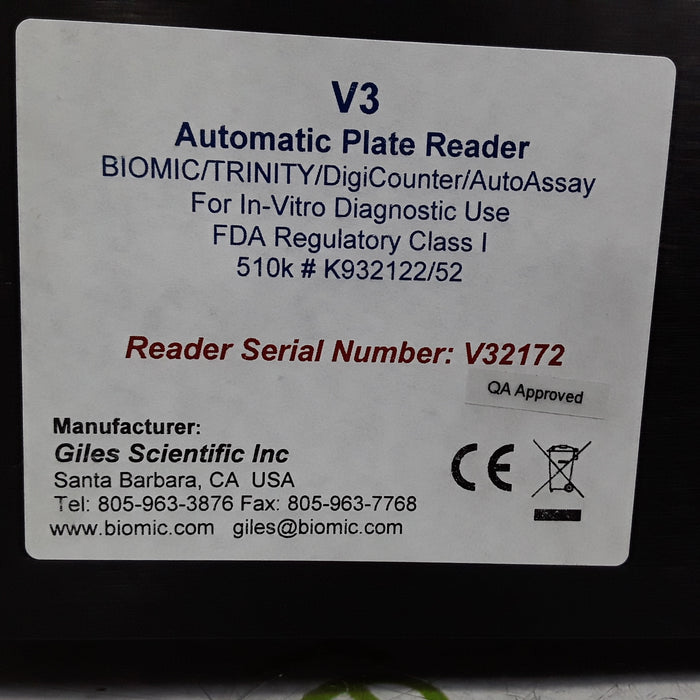 Giles Scientific Inc Biomic V3 Automatic Plate Reader