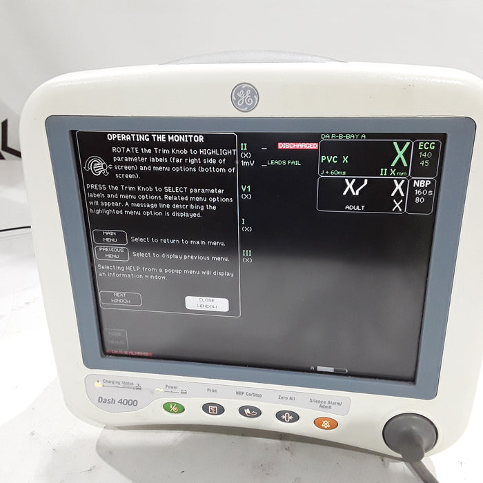 GE Healthcare Dash 4000 - Masimo SpO2 Patient Monitor